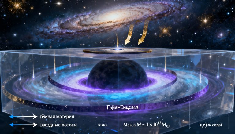 Скрытая архитектура Млечного Пути: как тёмная материя и древние столкновения формируют нашу галактику